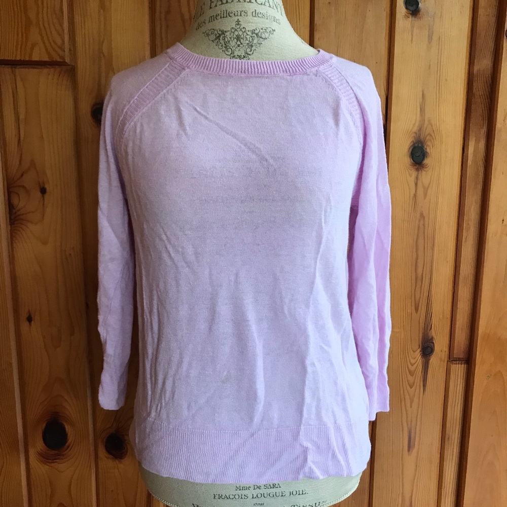 J. Crew Light Spring Sweater Scoop Neck 3/4 sleeve